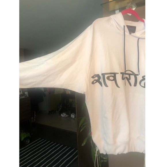 Rare!! Mishka longline oversized white hoodie - Picture 2 of 7